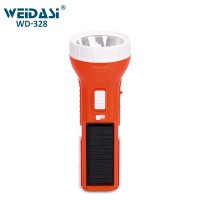 hand led torch solar rechargeable flashlight with front and side lights